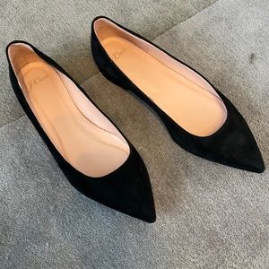 Jcrew black suede flats